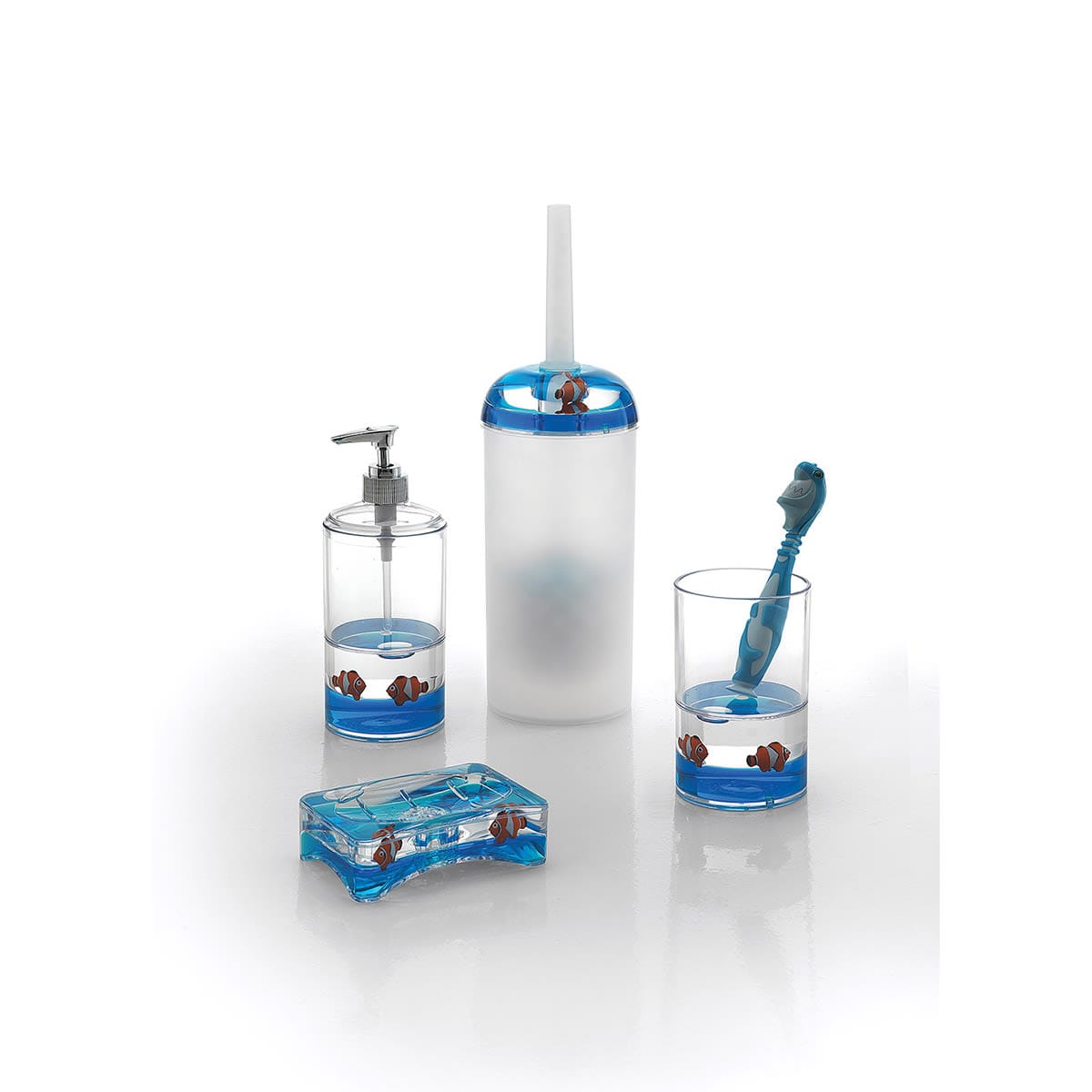 Bricocenter ACRYLIC FISH TOILET BRUSH HOLDER