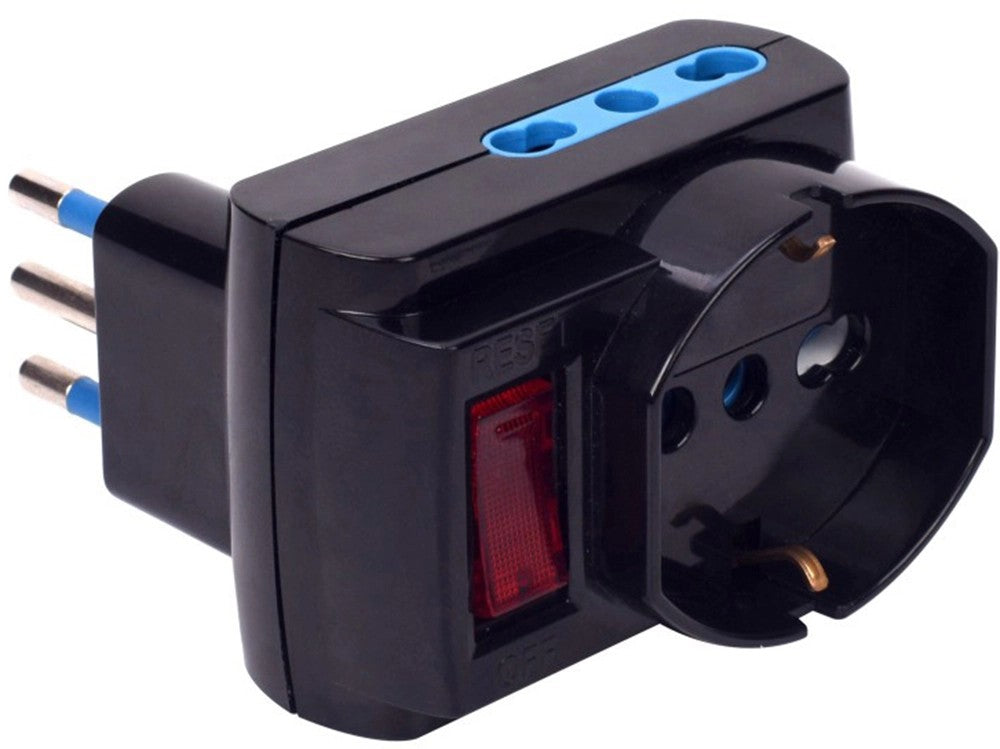 ADAPTER W/SWITCH PLUG 10A +2PR