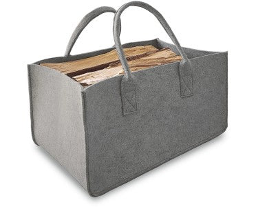 FELT GREY LOG CARRIER BAG