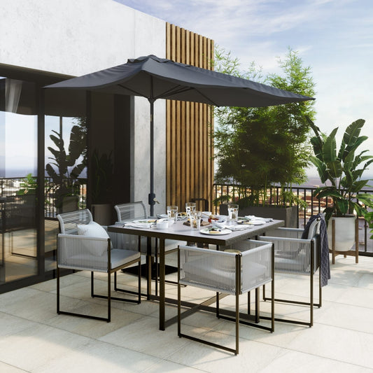 Bricocenter 4 SEATER DINING SET 110X110 TABLE WITH GLASS TOP AND 4 SYNTHETIC WICKER CHAIRS
