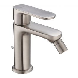 PLANO BIDET MIXER WITH BRUSHED NICKEL DRAIN