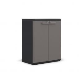 LOW CABINET 2 DOORS 1 SHELF 68X39X83H DARK GREY