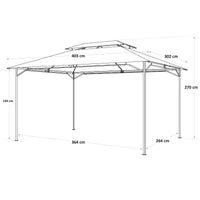 GAZEBO OXIS NATERIAL STEEL AND POLYESTER TARPAULIN DOVE GREY 3X4 M