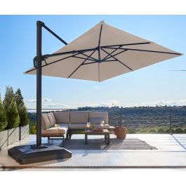 NATERIAL - Aluminum umbrella with gray polyester tarp 2.9X2.9 M