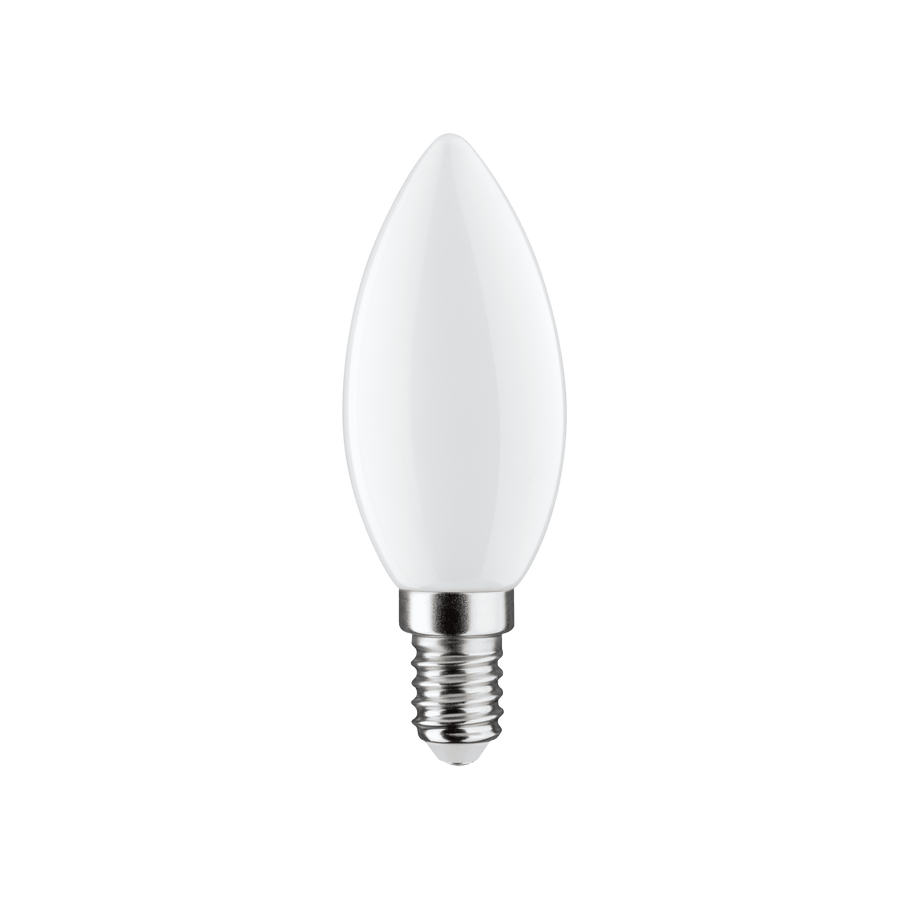 E14 LED bulb = 40W, frosted candle shape, natural light