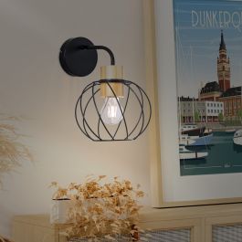 MALLOW WALL LIGHT WOOD AND METAL BLACK D20 CM E27=40W