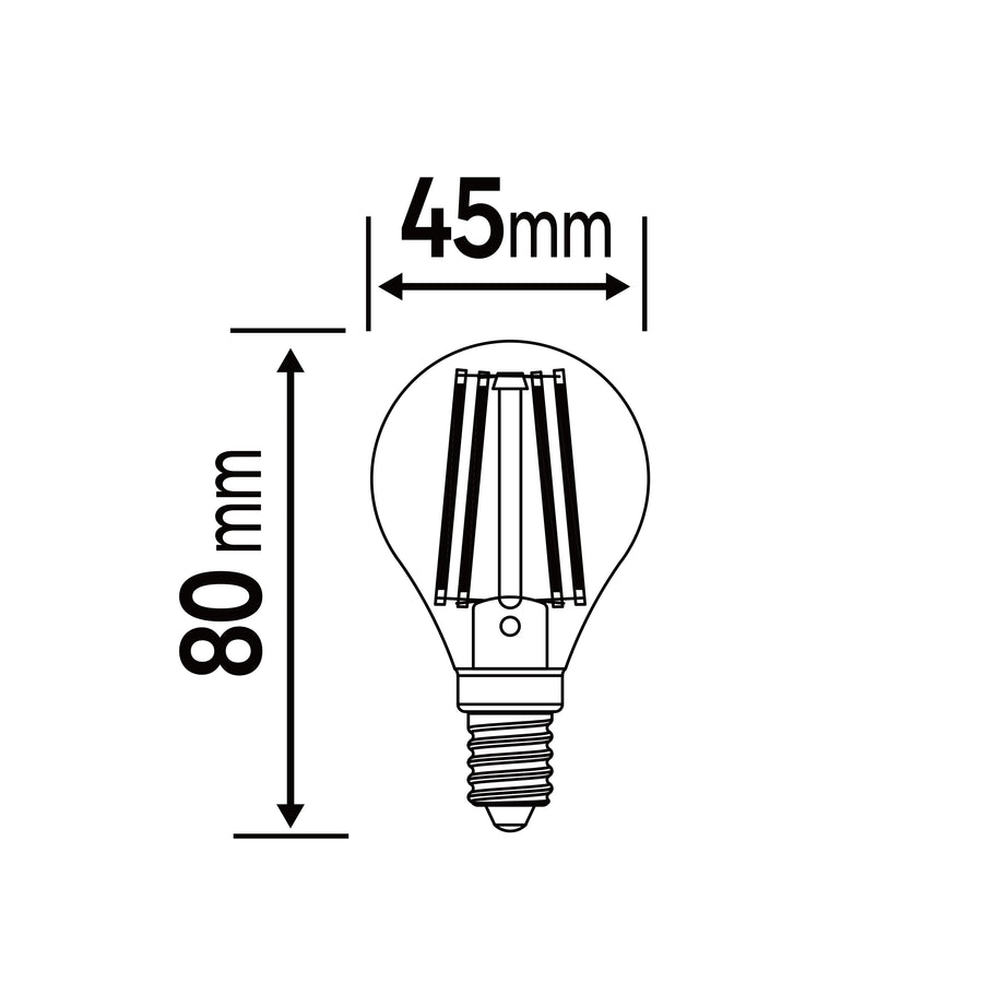 LED BULB E14=60W SPHERE TRANSPARENT WARM LIGHT