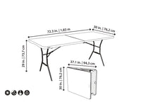 LIFETIME NAZERAL - Folding Table - 6 seats - Rectangular Steel - 76x183xh73.5