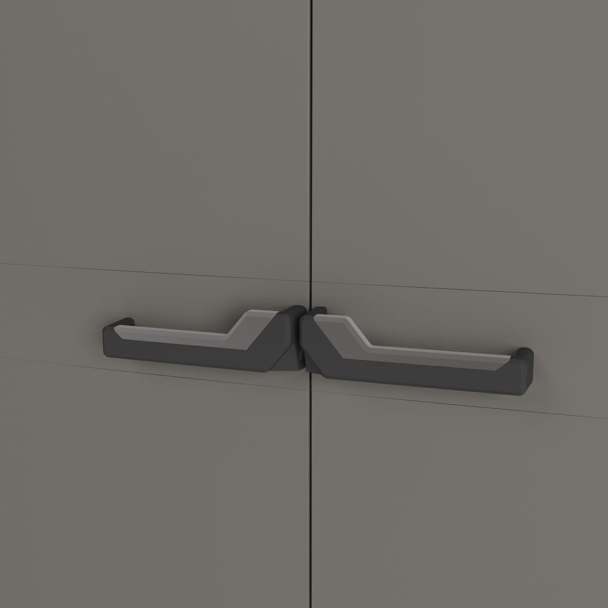 Bricocenter HIGH ALL-SHELF CUPBOARD 2 DOORS 3 NON-ADJUSTABLE SHELVES 68X39X166H LOAD CAPACITY 15KG DARK GREY