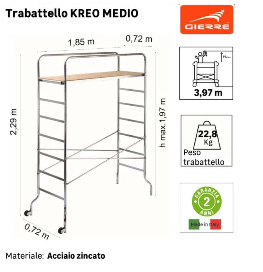 Bricocenter TRABATTELLO IN ACCIAIO ZINCATO MEDIO - PORTATA 120KG