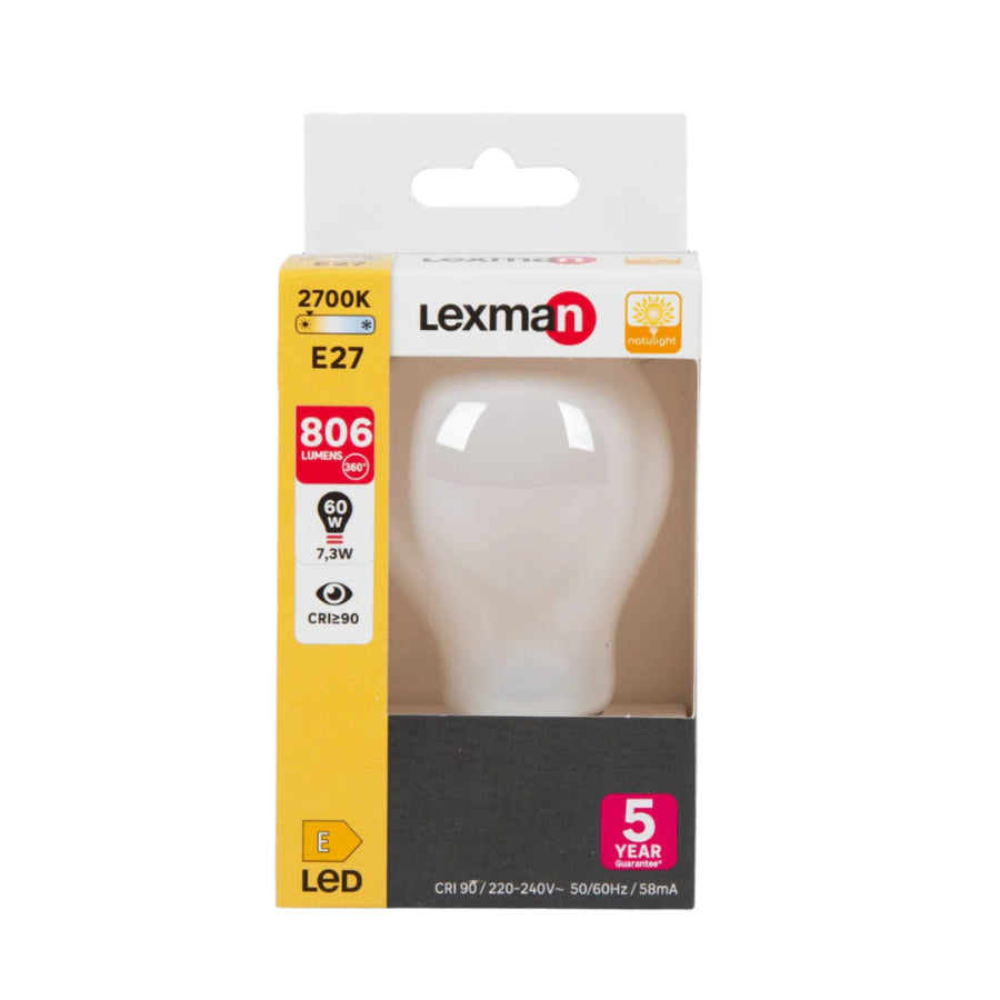 Bricocenter NATULIGHT LED BULB E27=60W DROP FROSTED WARM LIGHT