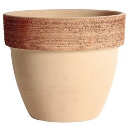 SCRATCHED TERRACOTTA VASE DIAMETER 20XH18.2 CM PALLADIUM