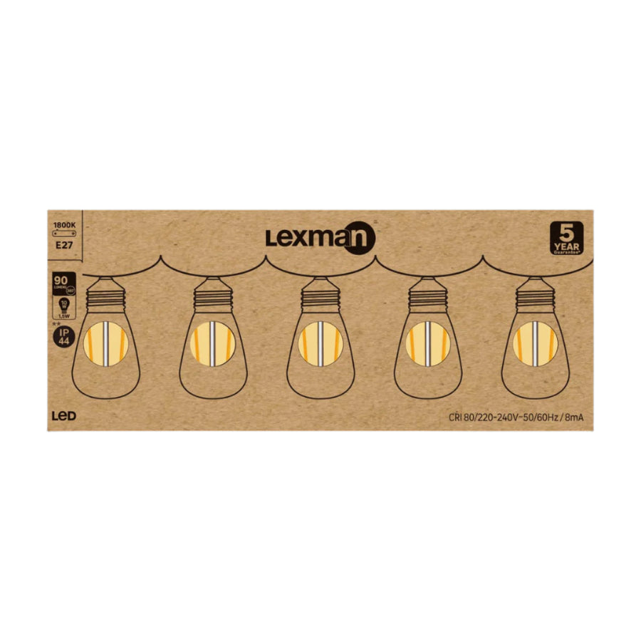 Bricocenter 5 LED BULBS FOR GARLAND E27=25W AMBER PEAR IP44