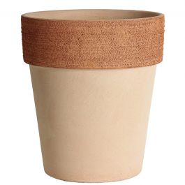 SCRATCHED HIGH TERRACOTTA VASE DIAMETER 19XH21.7 CM