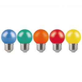 5 LED BULBS FOR GARLAND E27=25W COLOURED SPHERE IP44