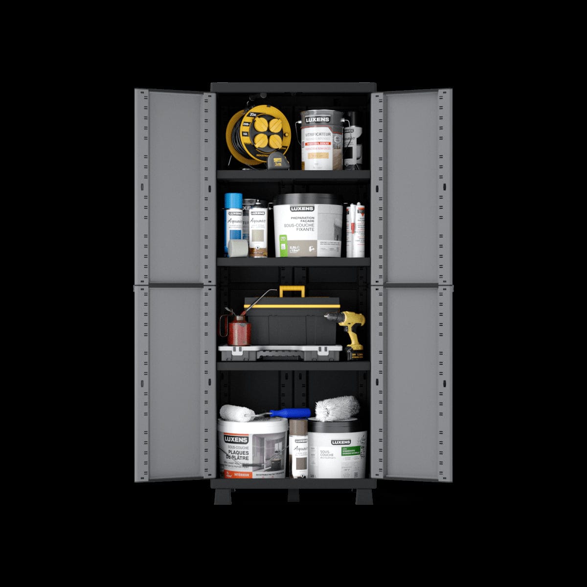 Bricocenter HIGH TRANSFORMABLE RESIN WARDROBE 170X68X39CM SPACEO GREY