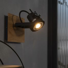 TECHNIC SPOTLIGHT METAL BLACK AND WOOD 12.5X14.5X12.5CM GU10=35W