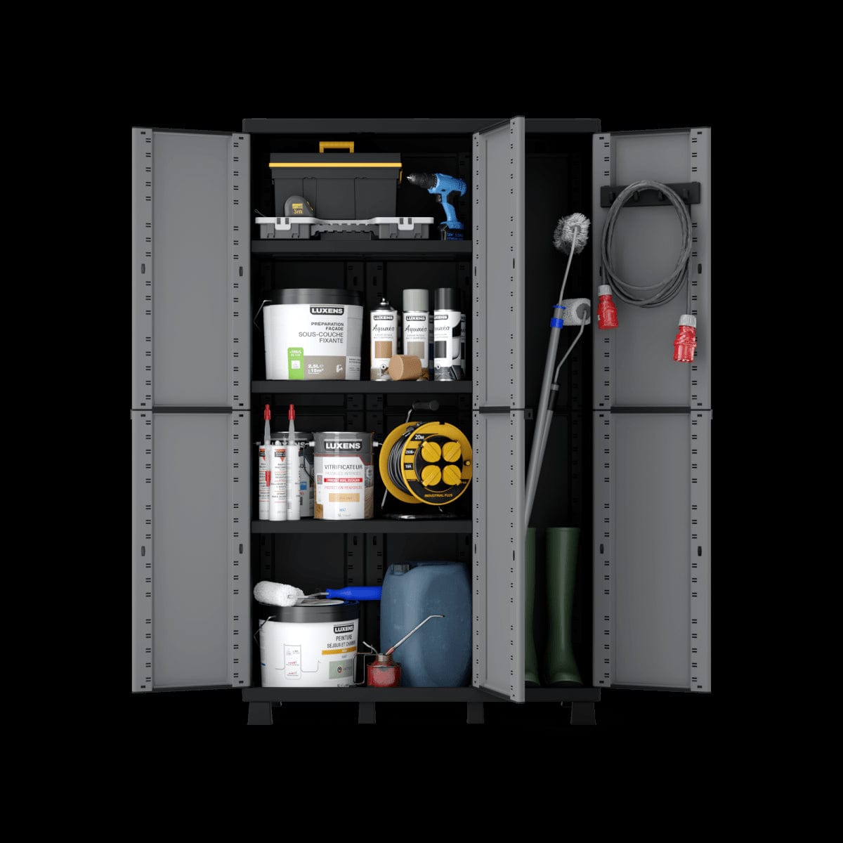 Bricocenter 3-DOOR RESIN CUPBOARD 170X102X39CM SPACEO GREY