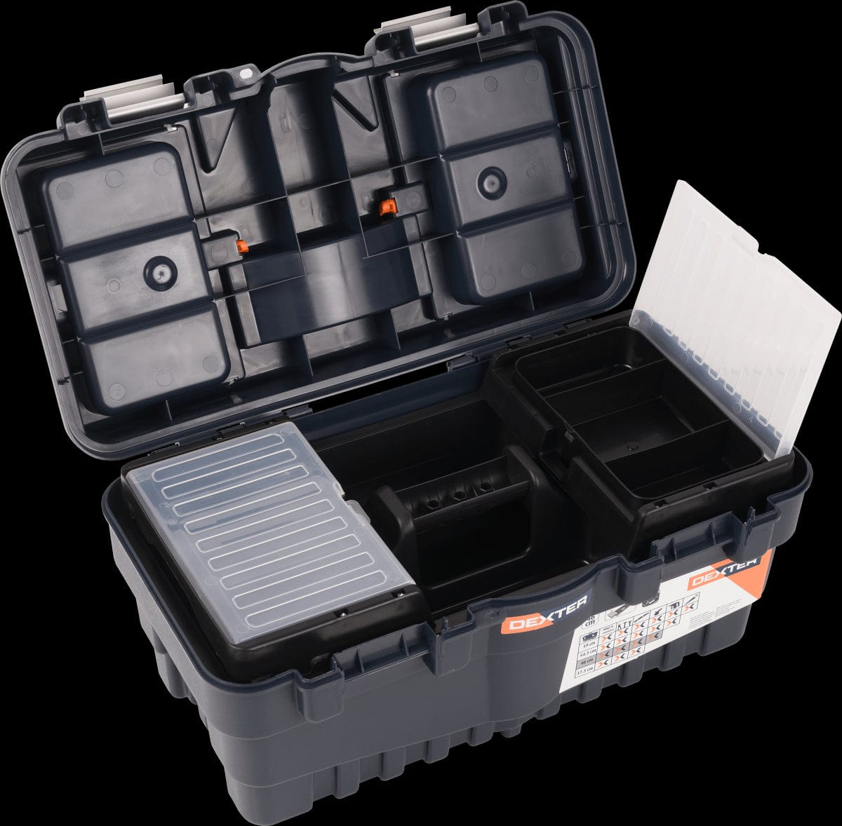 Bricocenter DEXTER TOOL CASE 26X24X46CM 19 INCH PLASTIC