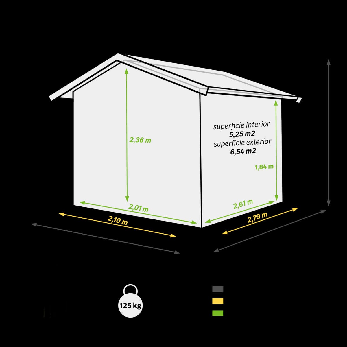 Bricocenter NEWTON COTTAGE THICKNESS 20MM EXTERIOR DIMENSIONS 278.9X210X252H FLOOR INCLUDED