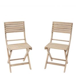 SOLIS NATIALAL - Set of 2 folding Chairs - wood Acacia 38x51xh81