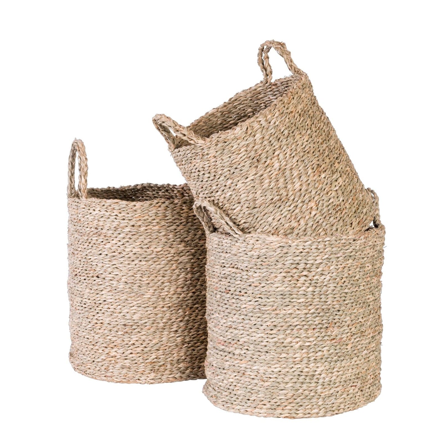 Casa HUSH Natural basket, H 38 cm - Ø 40 cm