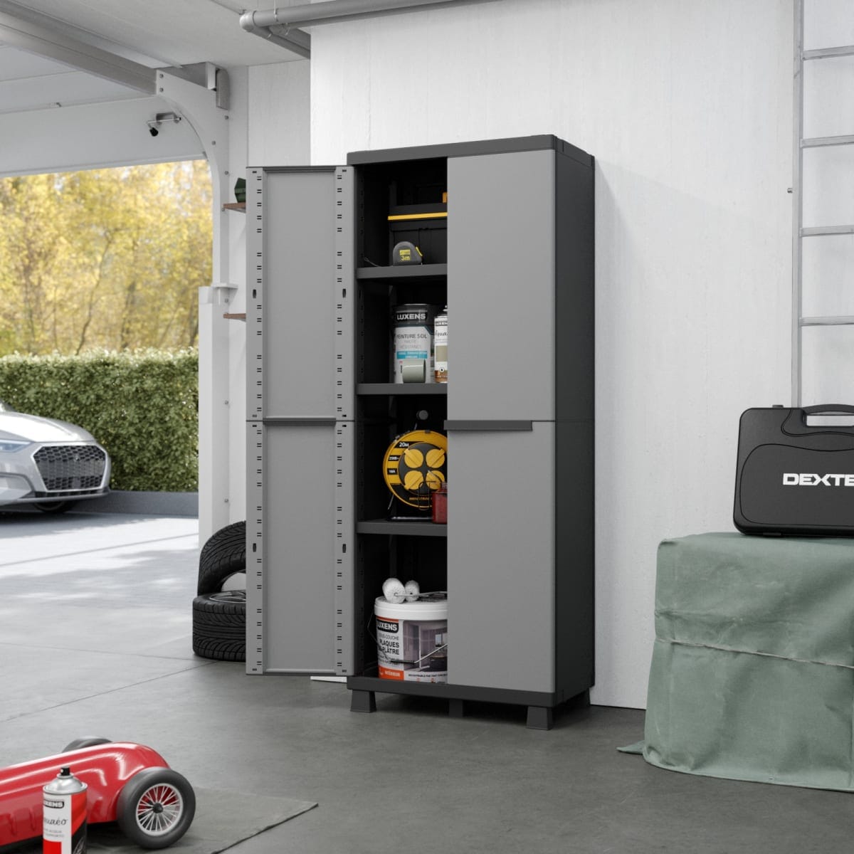 Bricocenter HIGH TRANSFORMABLE RESIN WARDROBE 170X68X39CM SPACEO GREY