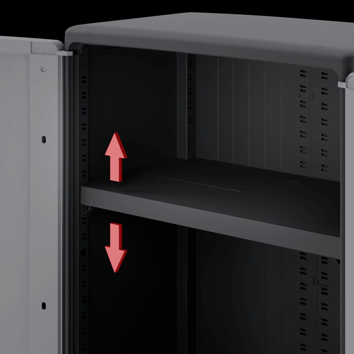 Bricocenter LOW RESIN CUPBOARD 93X65X39CM BLACK GREY SPACEO