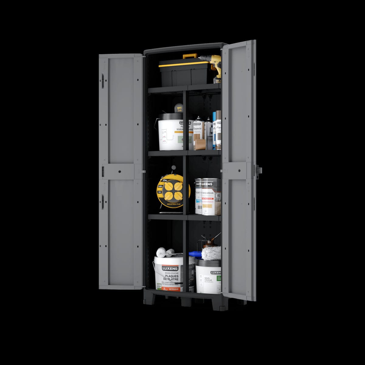 Bricocenter HIGH RESIN CUPBOARD 180X65X39CM BLACK GREY SPACEO