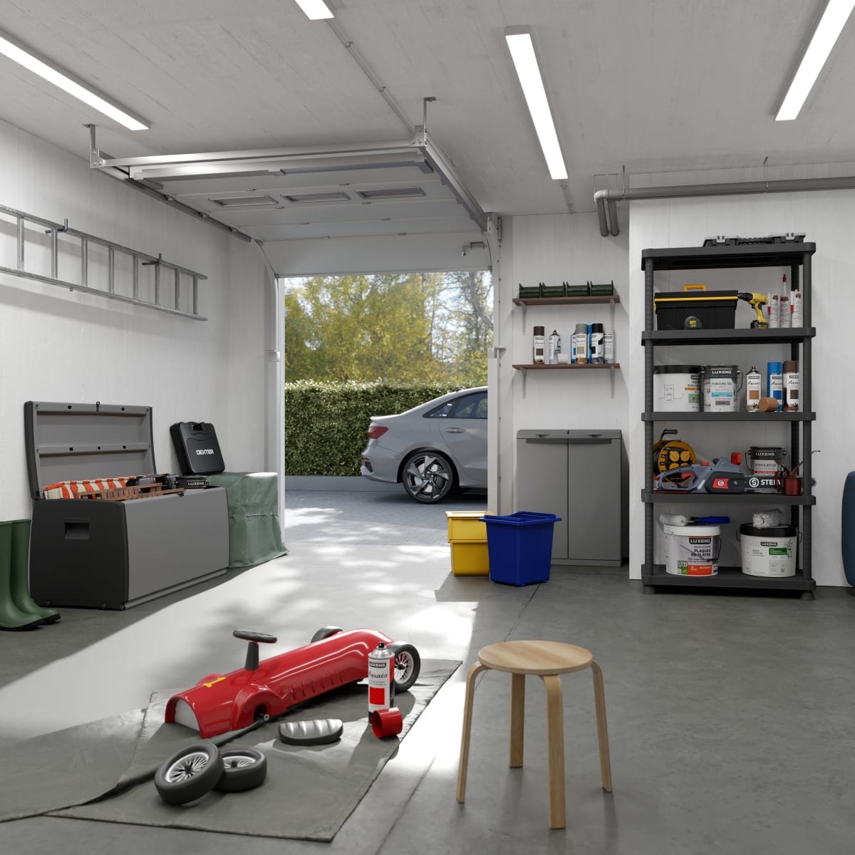 Bricocenter LOW RESIN CUPBOARD 93X65X39CM BLACK GREY SPACEO