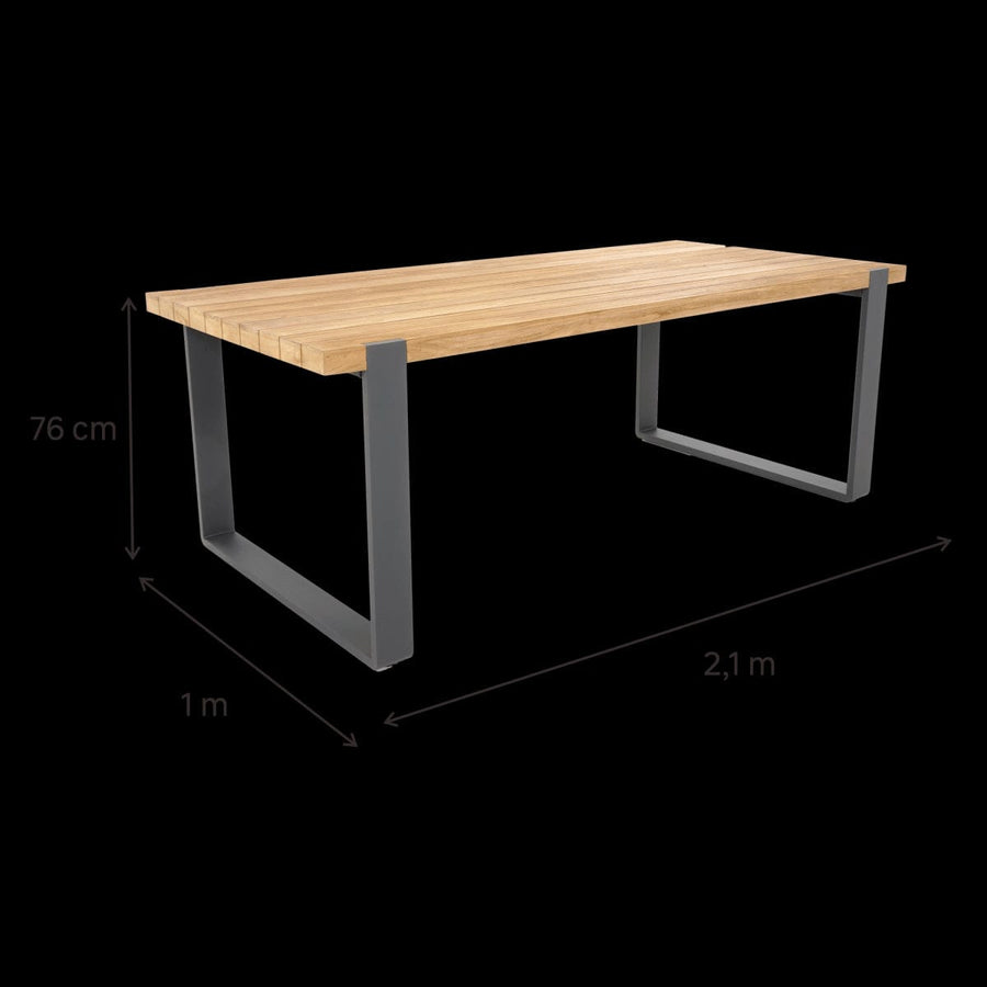 Bricocenter BERMEO NATERIAL BERMEO FIXED TABLE 210X100X78 ALUMINUM TEAK