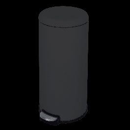 30L ROUND PEDAL DUSTBIN, BLACK, SOFT CLOSING