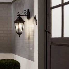 MONZA WALL LIGHT DESCENDING ALUMINIUM BLACK 28.5X47.5 CM E27=100W IP44