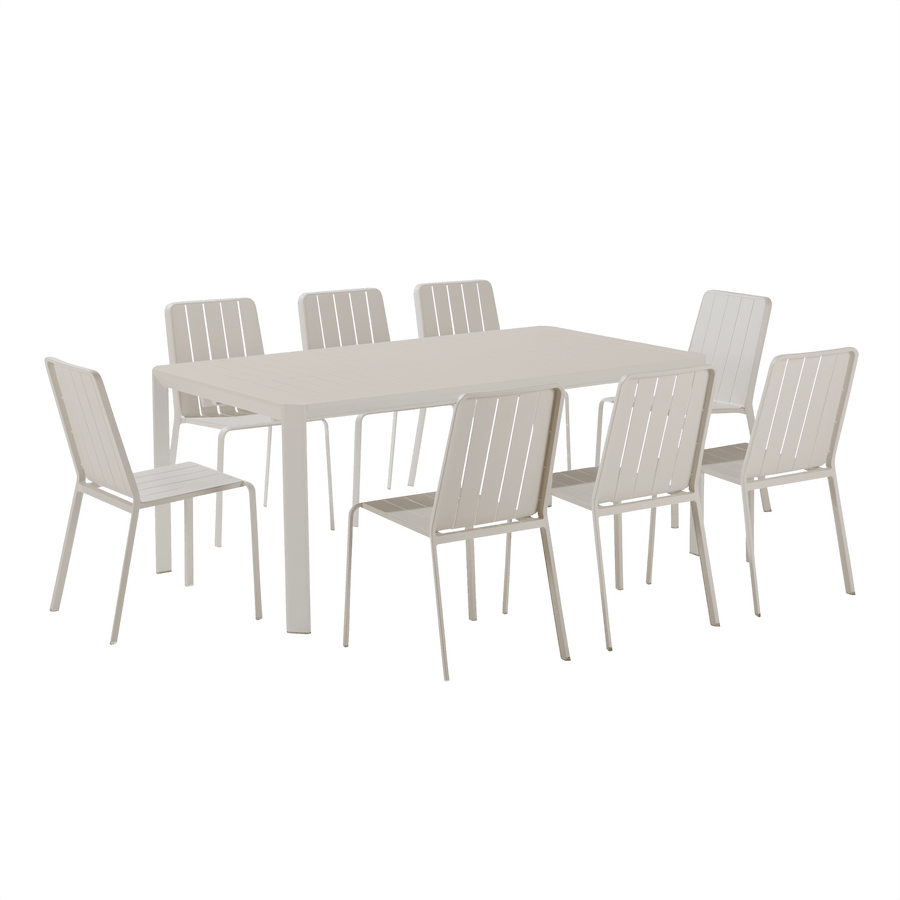Idaho Naterial extendable table, all-aluminium, 180/240 x 100 cm, beige