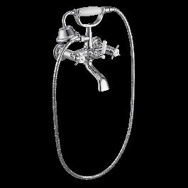 MAUNA BATHROOM TAP WITH HAND SHOWER CHROME BACK 2 HANDLES