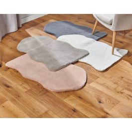 WHITE GREY MOON CARPET 60X90CM LONG PILE POLYESTER