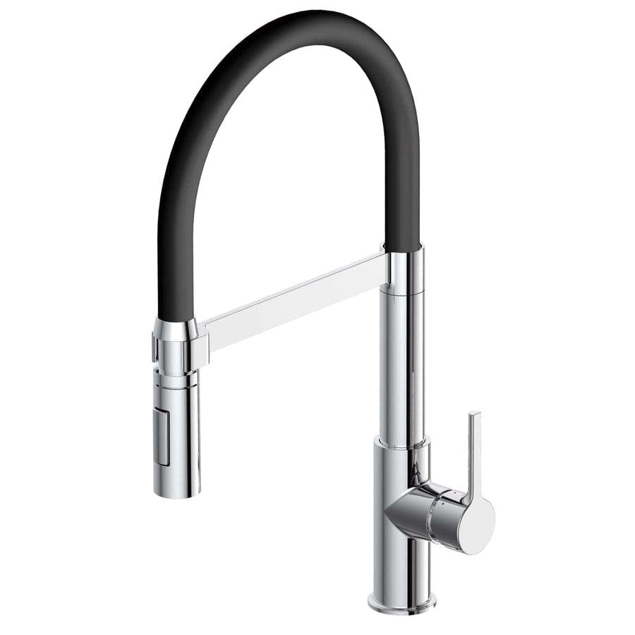 Bricocenter HOLLY MIXER HIGH SPOUT FLEXIBLE SPOUT CHROME/BLACK