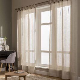 CHARLINA ECRU OPAQUE CURTAIN 140X280 WITH LOOPS AND BUTTONS