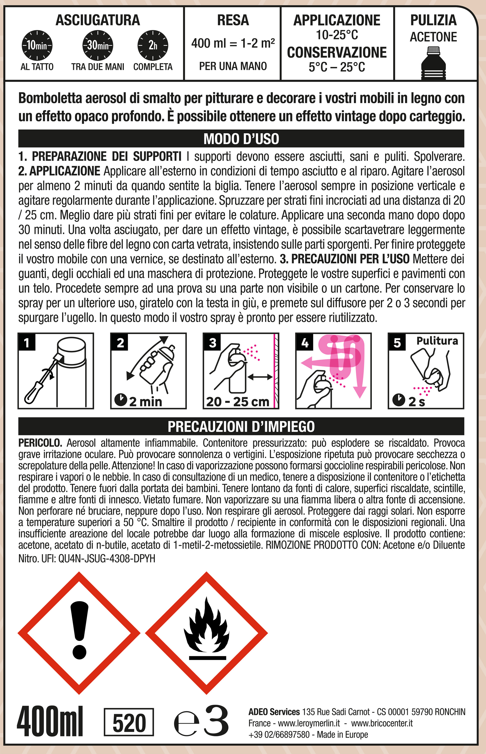 Bricocenter METALLIC GOLD ANTI-RUST SPRAY 400 ML LUXENS