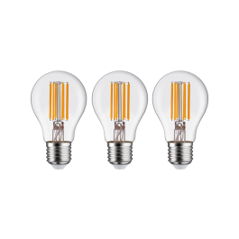 3 LED BULBS E27= 100W DROP TRANSPARENT WARM LIGHT