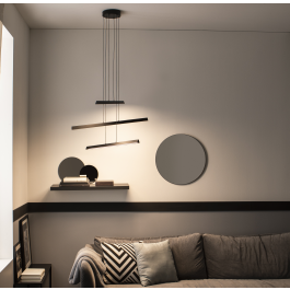 FINCH METAL CHANDELIER BLACK 78CM LED 40W CCT DIMMABLE