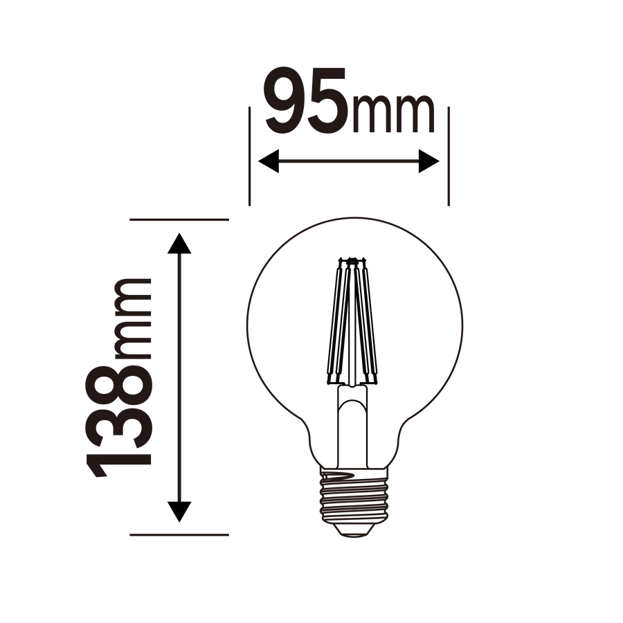 Bricocenter DECORATIVE LED BULB E27= 60W AMBER GLOBE