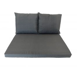 PARIS NATERIAL PALLET CUSHION 80X120X8 WITH 2 CUSHIONS 80X120 ANTHRACITE