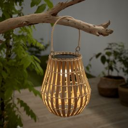 PORTABLE SOLAR LAMPU RATTAN 21CM LED 3W LIGHT NATURAE IP54 WITH USB