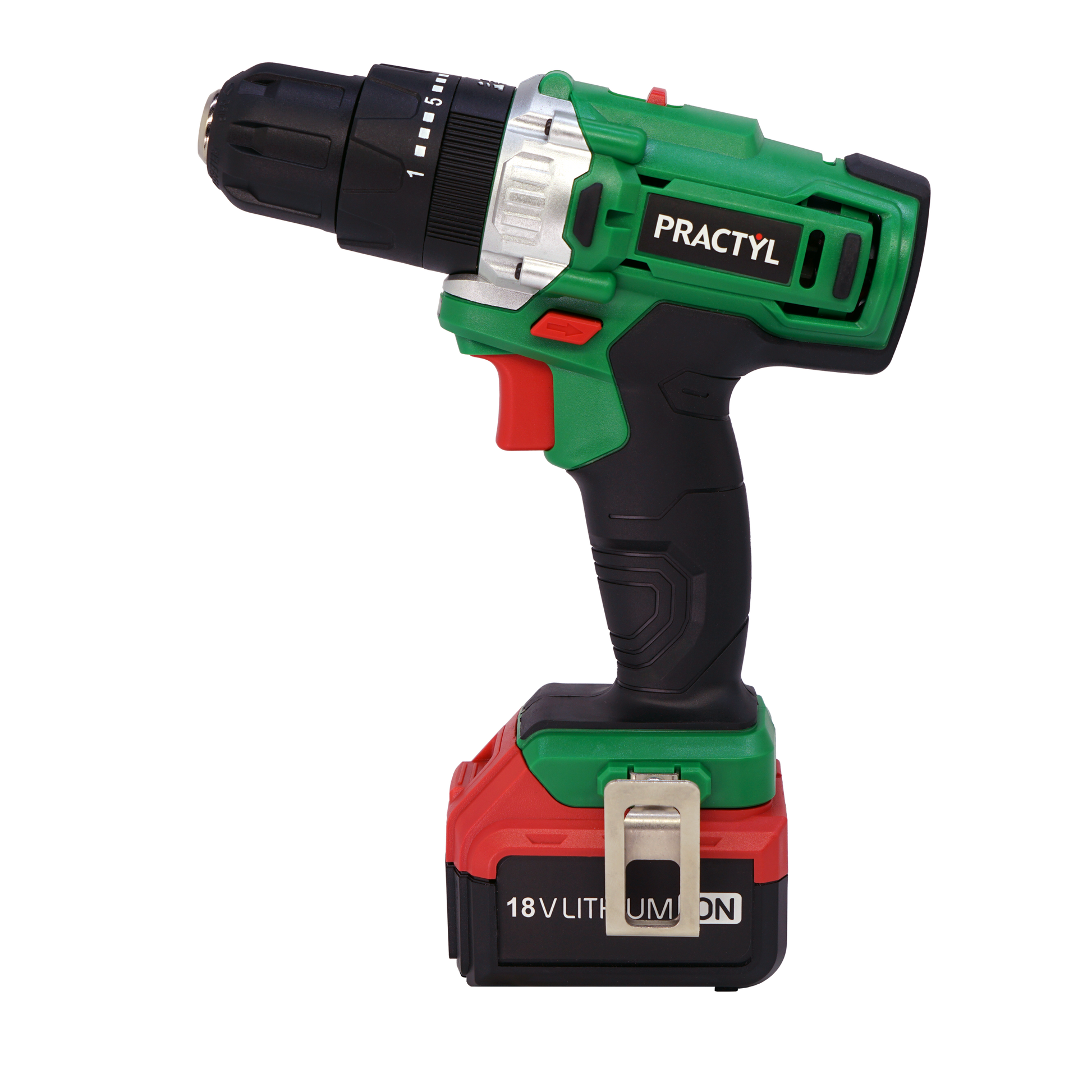 PRACTYL 18V SCREWDRIVER DRILL, 1 X 2 AH BATTERY, BATTERY CHARGER