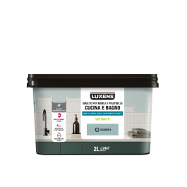 WATER GLAZE FOR FURNITURE AND TILES KITCHEN AND BATHROOM GRAY CELADON 4 SATIN LUXENS 2 LT