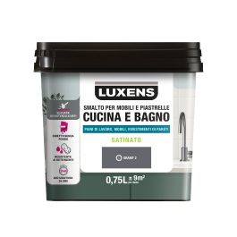 WATER GLAZE FOR FURNITURE AND TILES KITCHEN AND BATHROOM GRAY GRANIT 2 SATIN LUXENS 750 ML