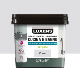 WATER GLAZE FOR FURNITURE AND TILES KITCHEN AND BATHROOM GRAY GRANIT 6 SATIN LUXENS 750 ML