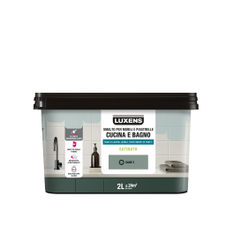 WATER GLAZE FOR FURNITURE AND KITCHEN AND BATHROOM TILES GREEN SAGE 3 SATIN LUXENS 2 LT