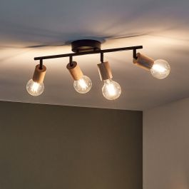LINA BLACK METAL AND WOOD SPOTLIGHTS 4XE27=40W